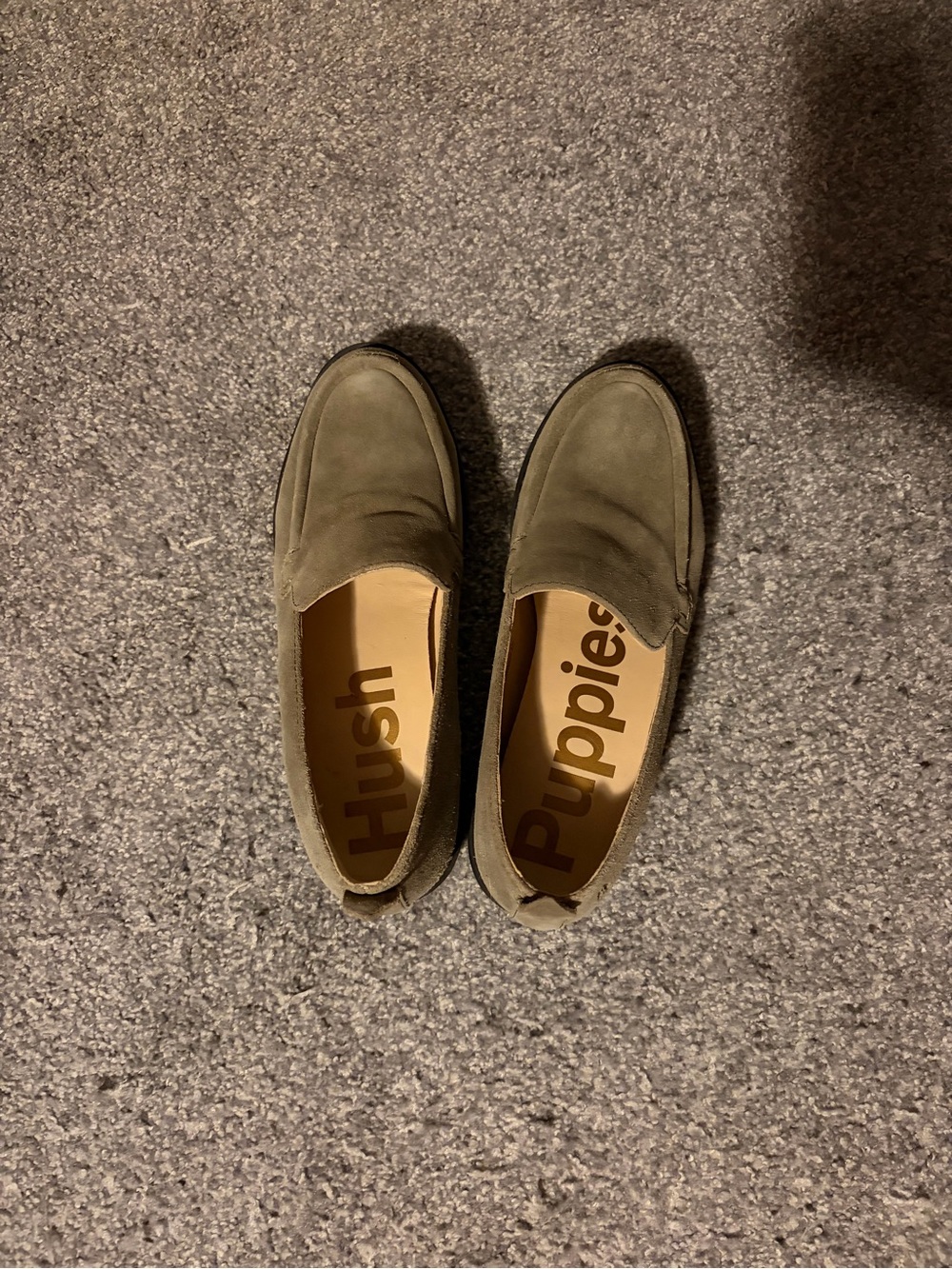 Hush Puppies women’s Olive Green Suede Slip-On Loafers